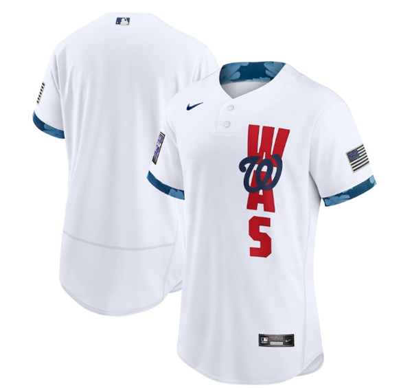 Men's White Washington Nationals Blank 2021 All-Star Flex Base Stitched MLB Jersey